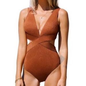 NWT CUPSHE Metallic cutout Swimsuit